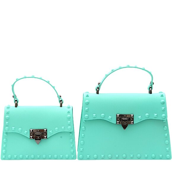 DASTI Studded Jelly Crossbody Bag Mint Green – Mini & Medium Sizes - Picture 9 of 11